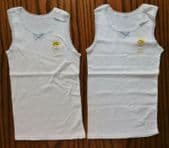 2 vintage girls cotton vests 1980s toddler UNUSED Age 18-24 months shop soiled B